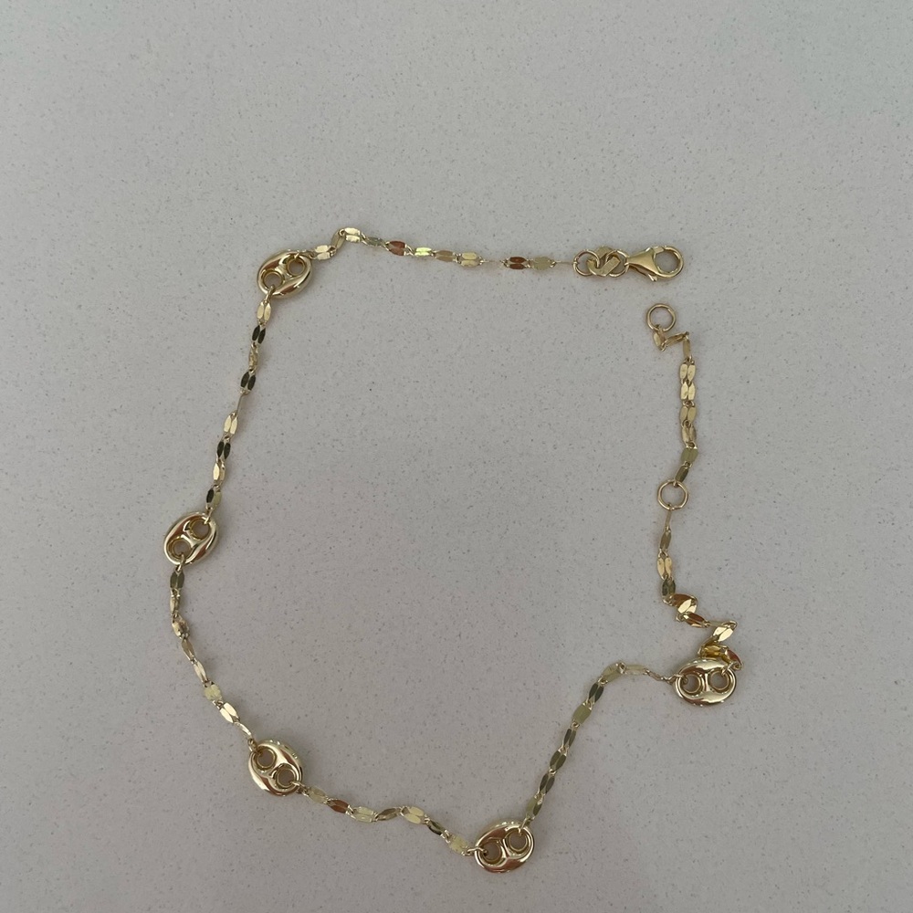 Solid 14kt gold anklet